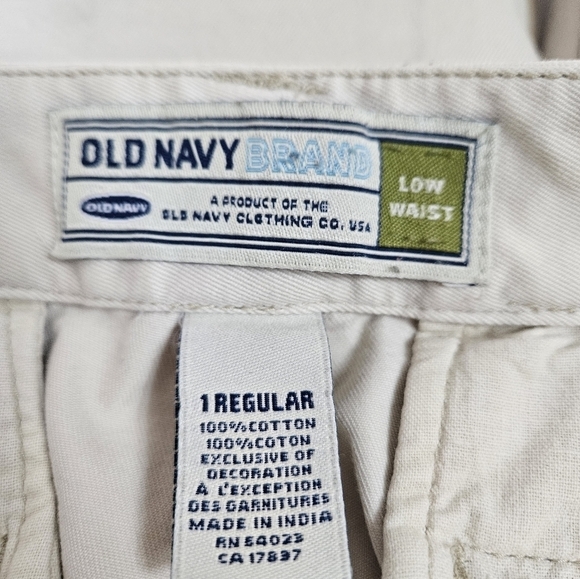 Vintage 90s Bling Old Navy Khaki Wide Leg Pants Size 1 Juniors - Picture 9 of 11